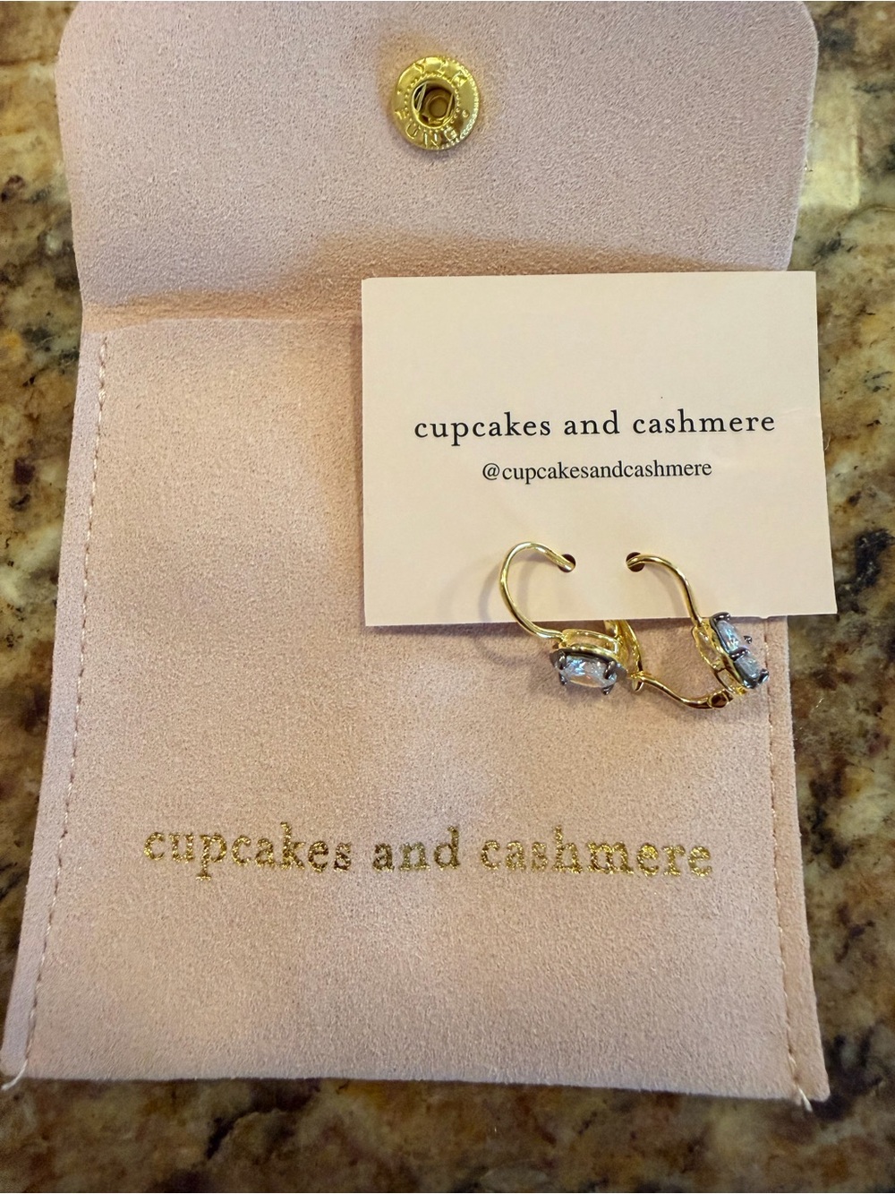 Cupcakes and Cashmere Blythe Oxidized Rim Cz Huggies NEW